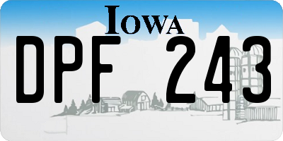 IA license plate DPF243