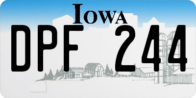 IA license plate DPF244