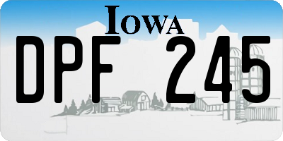 IA license plate DPF245