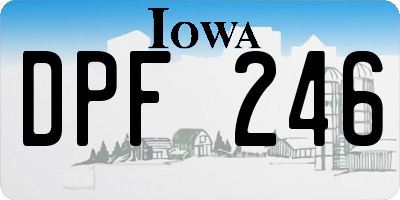 IA license plate DPF246