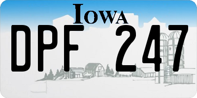 IA license plate DPF247