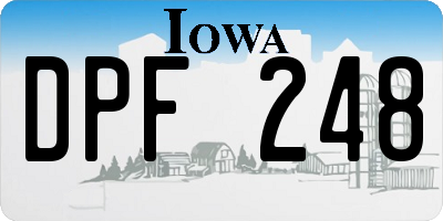 IA license plate DPF248