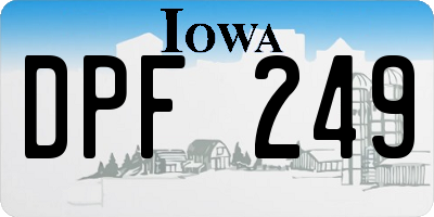 IA license plate DPF249