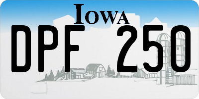 IA license plate DPF250