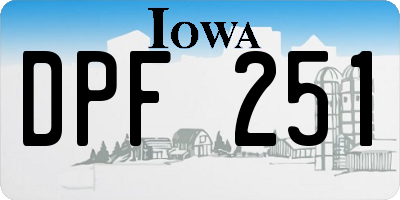IA license plate DPF251