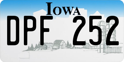 IA license plate DPF252