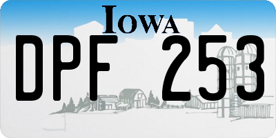 IA license plate DPF253