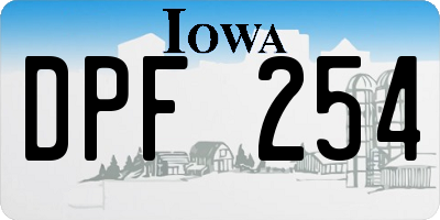 IA license plate DPF254