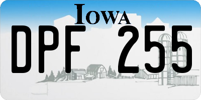 IA license plate DPF255