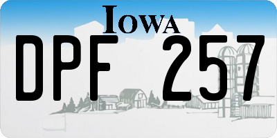 IA license plate DPF257