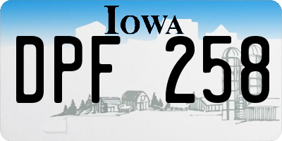 IA license plate DPF258