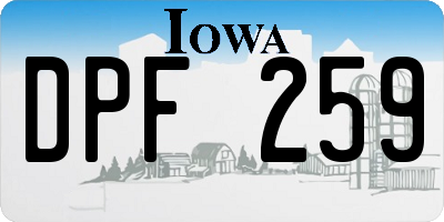 IA license plate DPF259