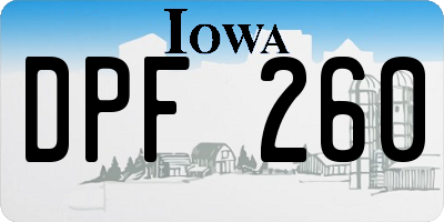 IA license plate DPF260