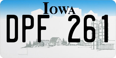 IA license plate DPF261