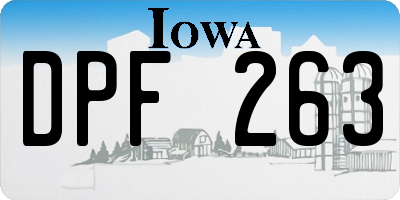 IA license plate DPF263