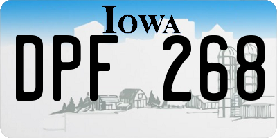 IA license plate DPF268