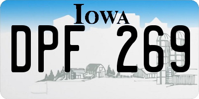 IA license plate DPF269