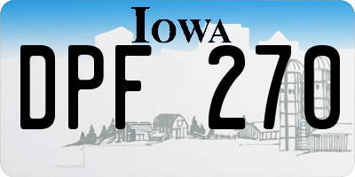 IA license plate DPF270