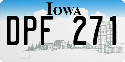 IA license plate DPF271