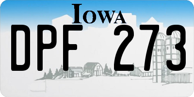 IA license plate DPF273