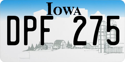 IA license plate DPF275