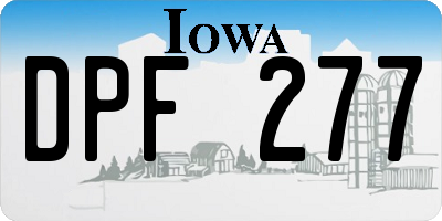 IA license plate DPF277