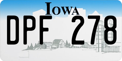 IA license plate DPF278
