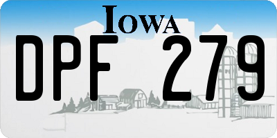IA license plate DPF279