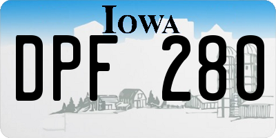 IA license plate DPF280