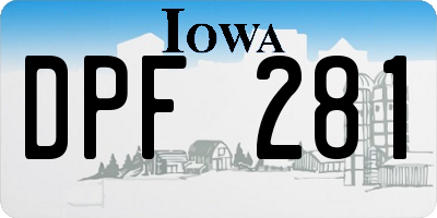 IA license plate DPF281
