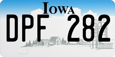 IA license plate DPF282