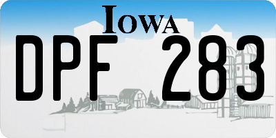 IA license plate DPF283