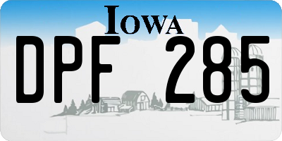 IA license plate DPF285