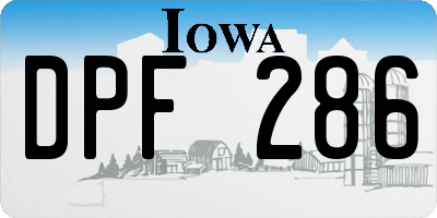 IA license plate DPF286