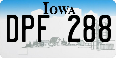 IA license plate DPF288