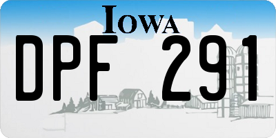 IA license plate DPF291