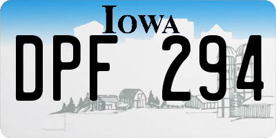 IA license plate DPF294