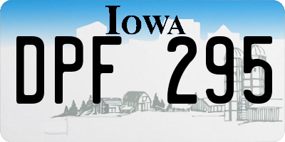 IA license plate DPF295