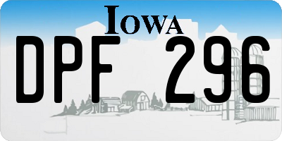 IA license plate DPF296