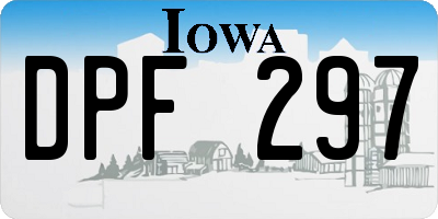 IA license plate DPF297