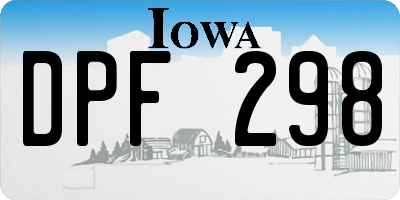 IA license plate DPF298