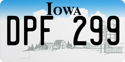 IA license plate DPF299