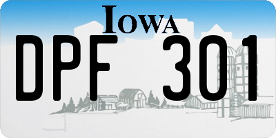 IA license plate DPF301