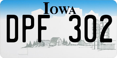 IA license plate DPF302