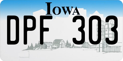 IA license plate DPF303
