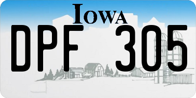 IA license plate DPF305