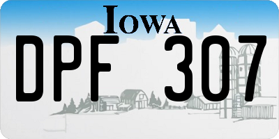 IA license plate DPF307