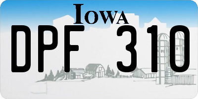 IA license plate DPF310
