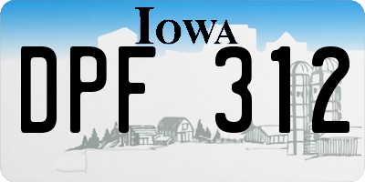 IA license plate DPF312