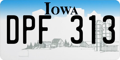 IA license plate DPF313